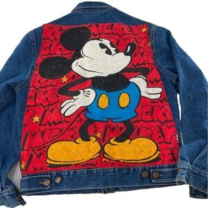 Mickey & Co By JG Hook Unisex Jean Trucker Jacket Blue Button Pockets size med
